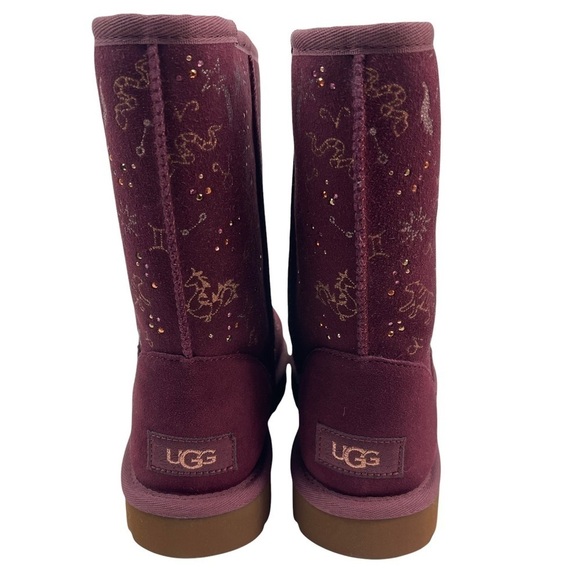 Ugg Wild Grape Classic Zodiac Short Suede Boots Women’s Size 6 Cozy Warm Classic - Picture 10 of 14